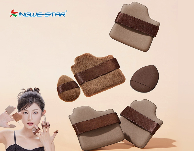 Leather Velour Makeup Powder Puffs
